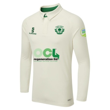 Barns Green CC  Ergo Long Sleeve Green Trim Shirt