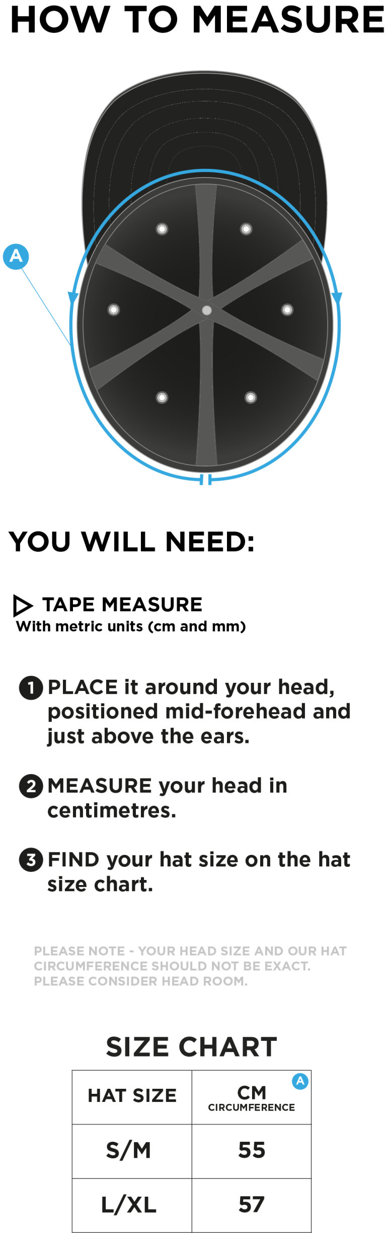 Barns Greens CC FUSE FLEXI FIT CAP - Size Guide