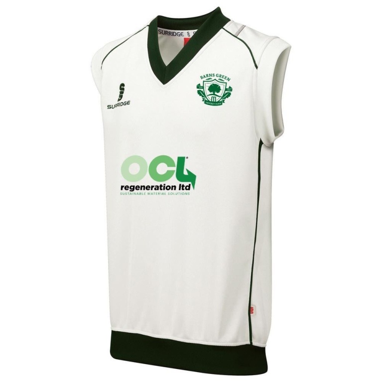 Barns Green CC  Sleeveless Sweater Green Trim