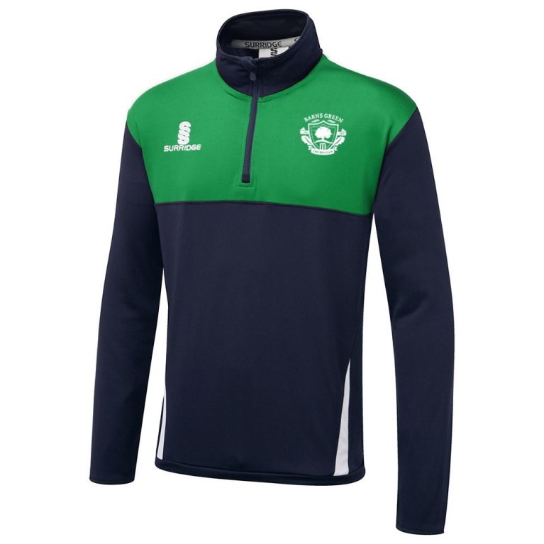 Barns Green CC Blade Performance Top : Navy / Emerald / White